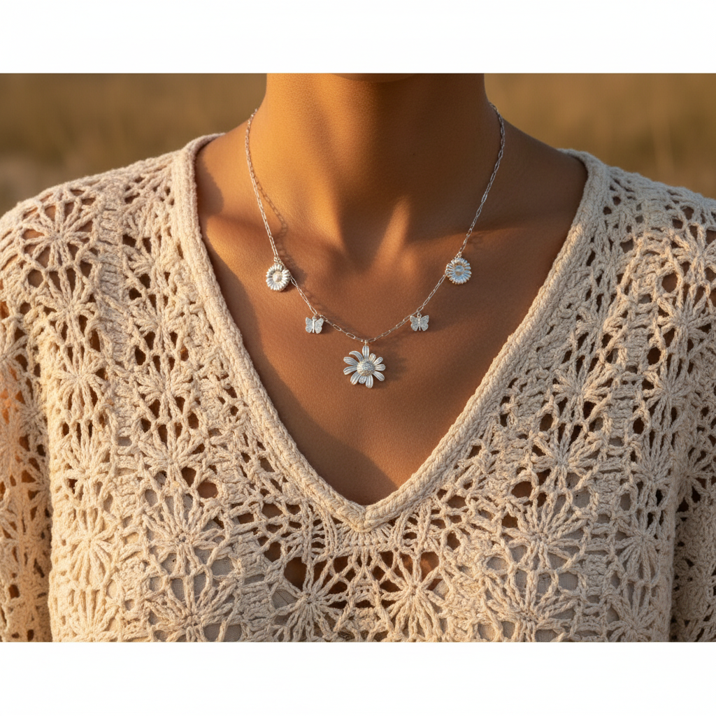 Bedelketting Flowerlicious Zilver kettingen