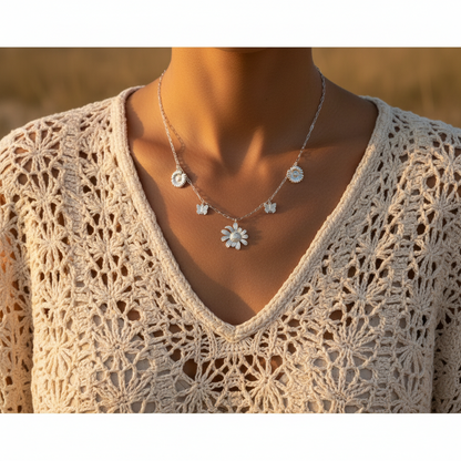 Bedelketting Flowerlicious Zilver kettingen