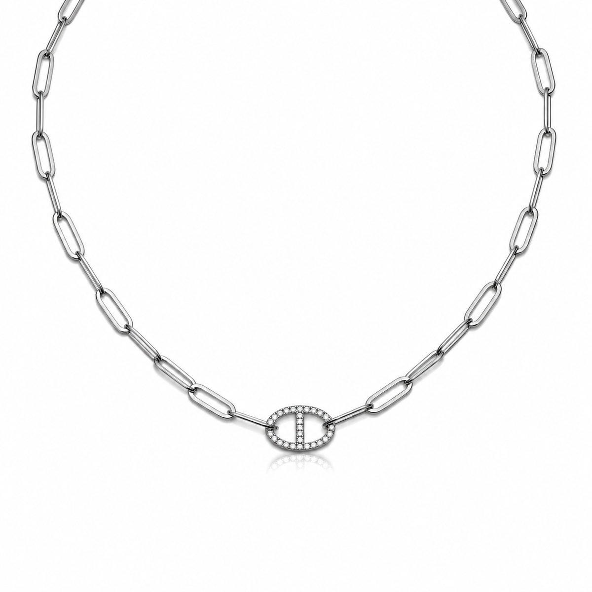 Ketting DD Strass – Goud & Zilver Zilver Ketting