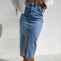 Lange jeansrok Maat 36 - Denim Blauw rokken