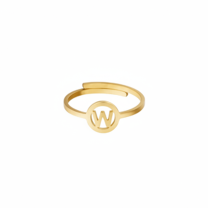 Initiaal Ring Goud W ringen