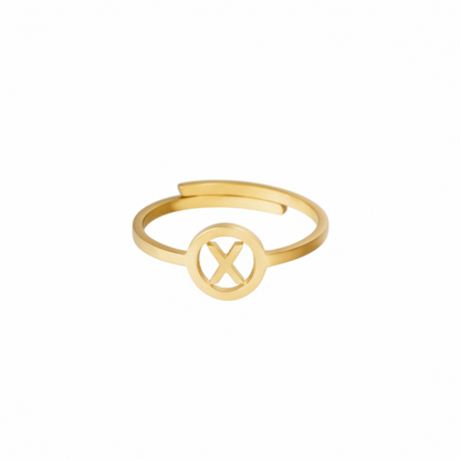 Initiaal Ring Goud X ringen