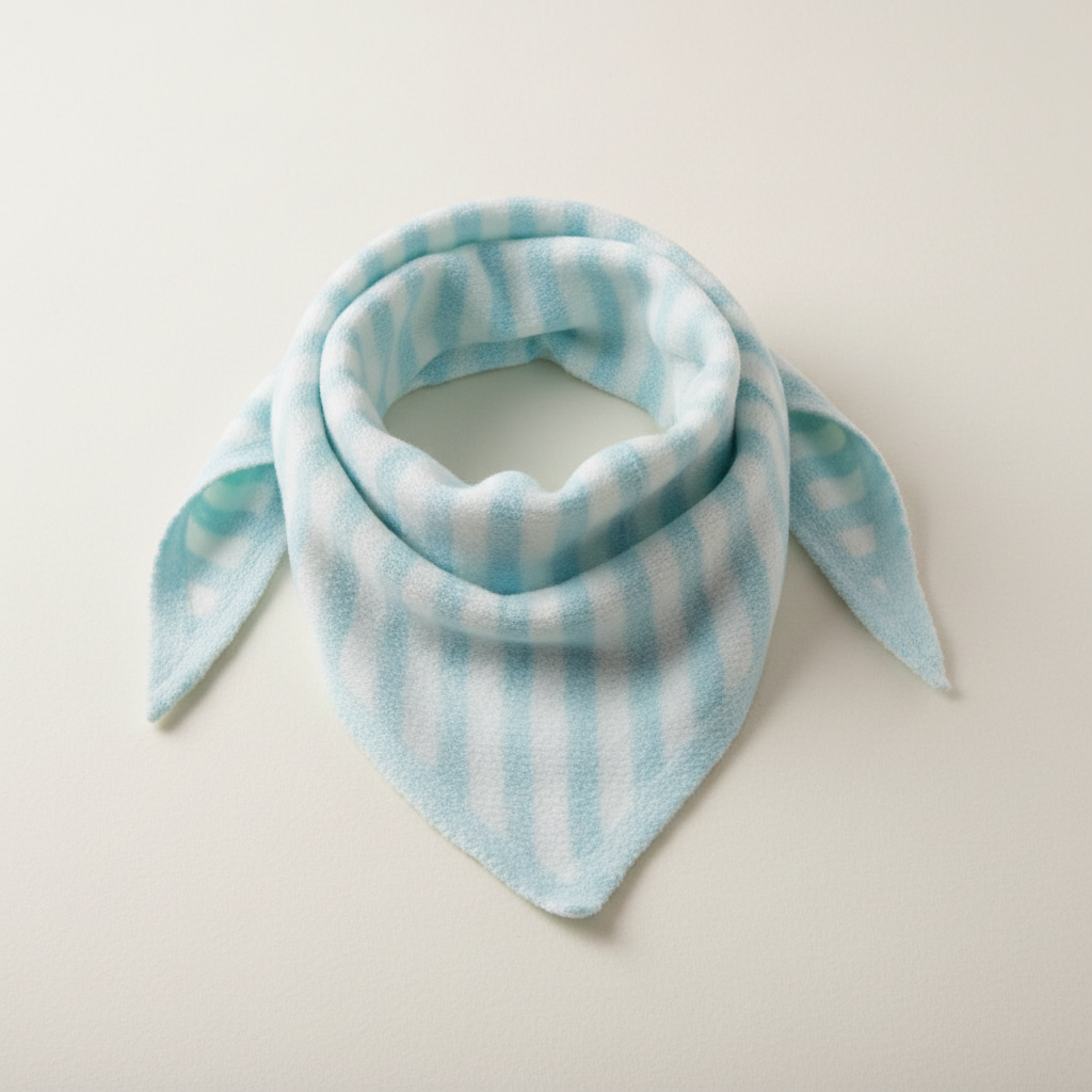 Sjaaltje Triangle Gestreept - Blauw/Wit sjaal
