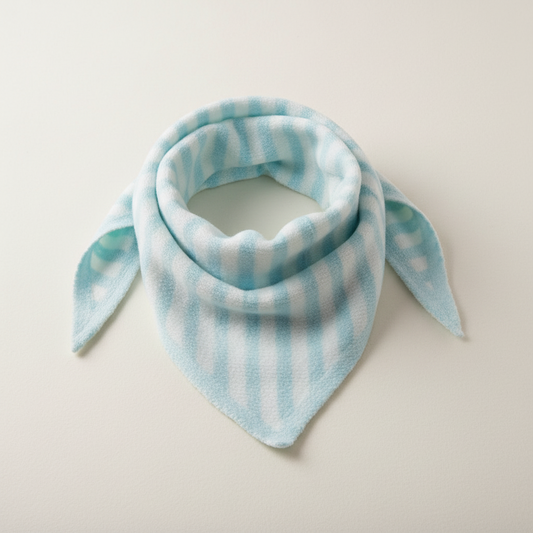 Sjaaltje Triangle Gestreept - Blauw/Wit sjaal