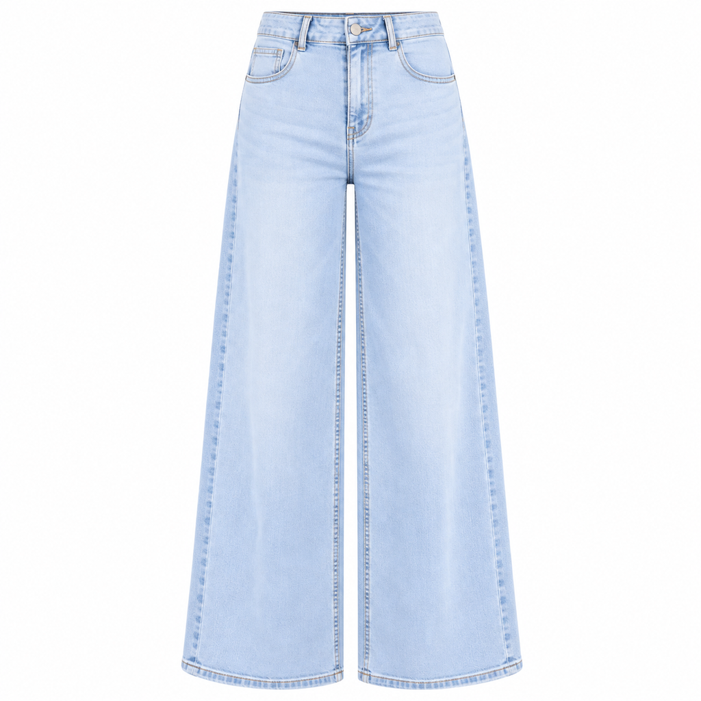 Super Wide Leg Jeans - High Waist Lichtblauw Jeans