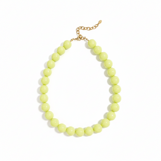 Lichtgele Kralen Ketting Ketting