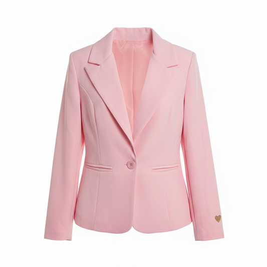 Blazer met Gouden Hartje - Lichtroze blazer