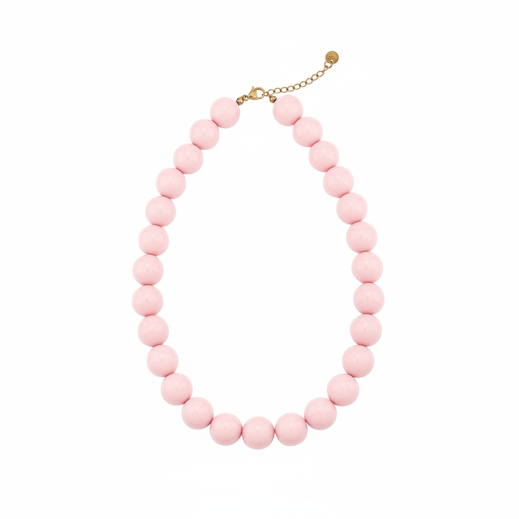 Lichtroze Kralen Ketting Ketting