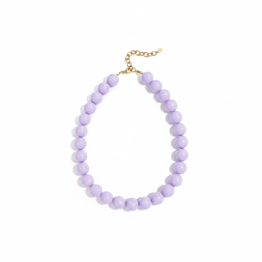 Lila Kralen Ketting Ketting