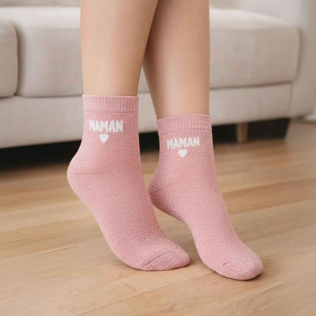 Sokken Maman - Roze Glitter sokken