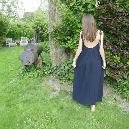 Maxi Jurk Cotton Gauze - Zwart rokken