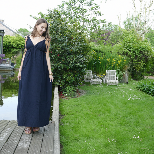 Maxi Jurk Cotton Gauze - Zwart rokken