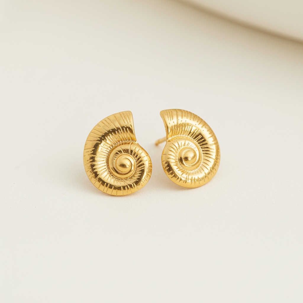 Oorbellen Seashell - Goud Oorbellen
