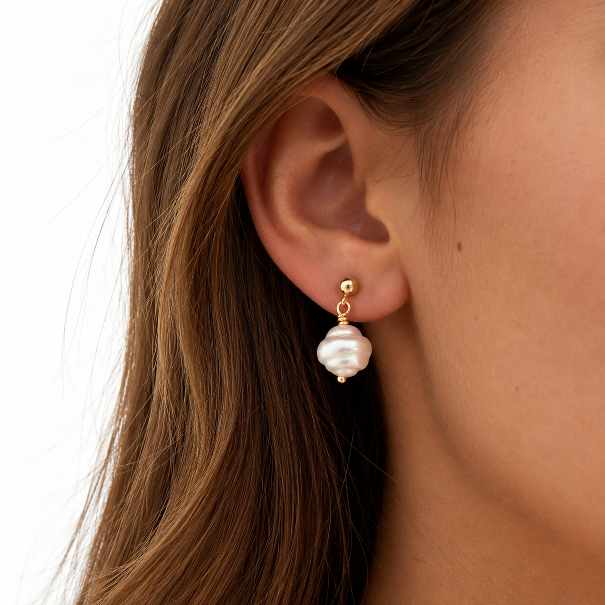 Oorbellen Big Pearl – Goud Oorbellen