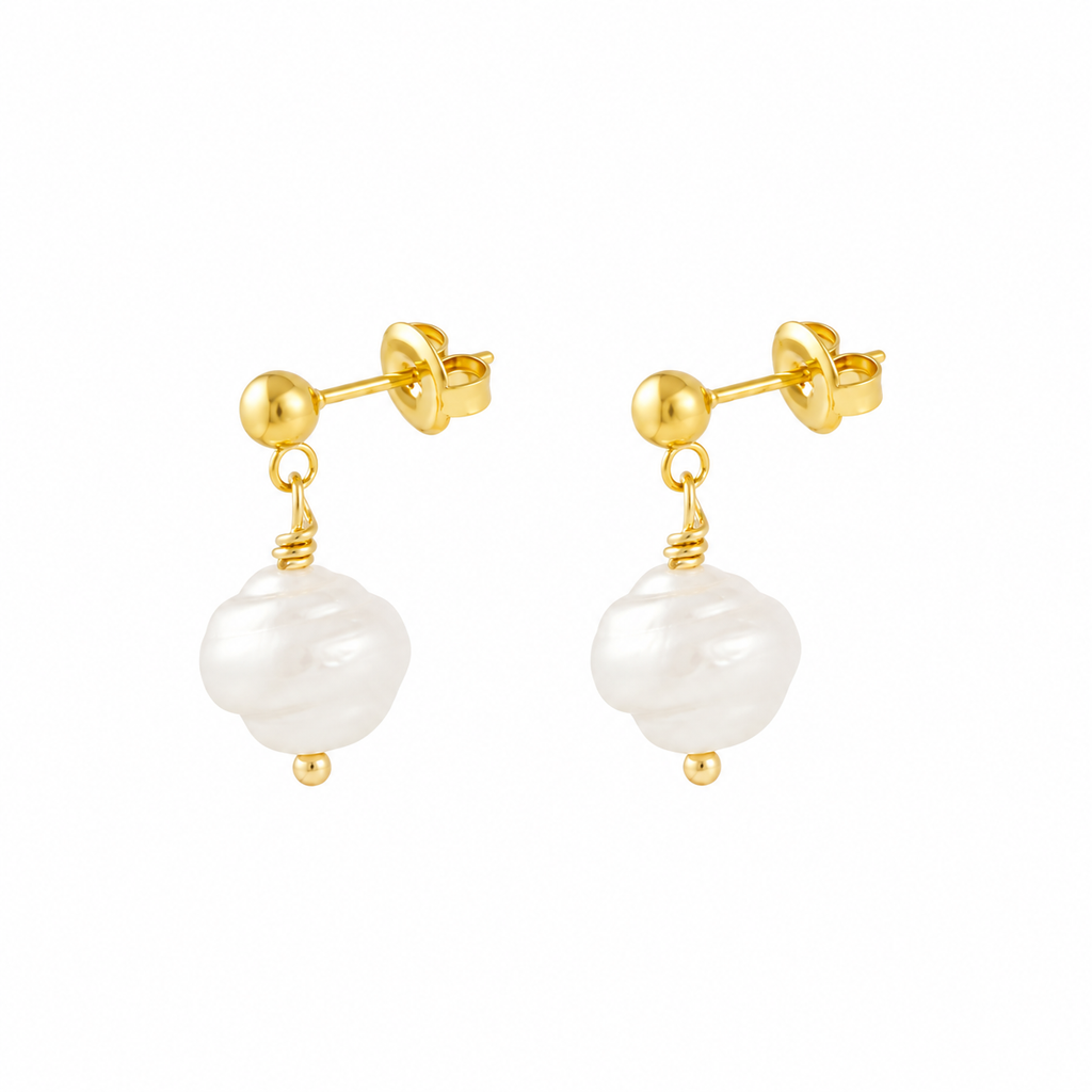 Oorbellen Big Pearl – Goud Oorbellen