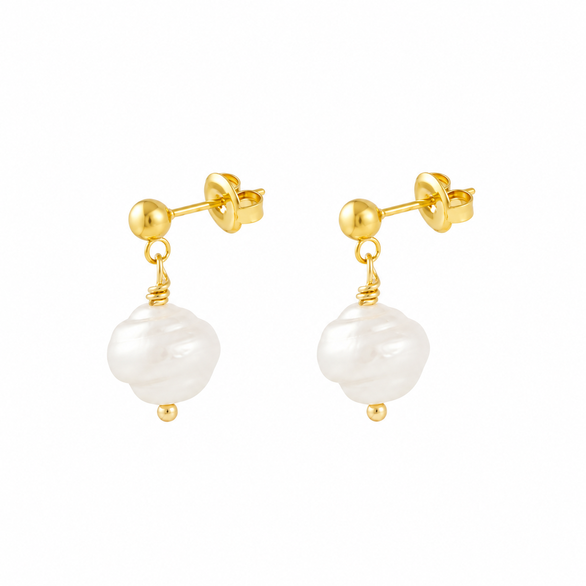 Oorbellen Big Pearl – Goud Oorbellen