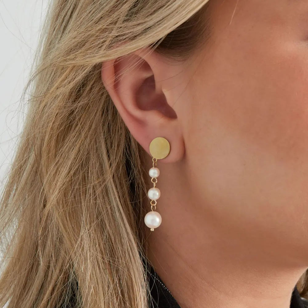 Oorbellen Drie Parels – Goud Oorbellen
