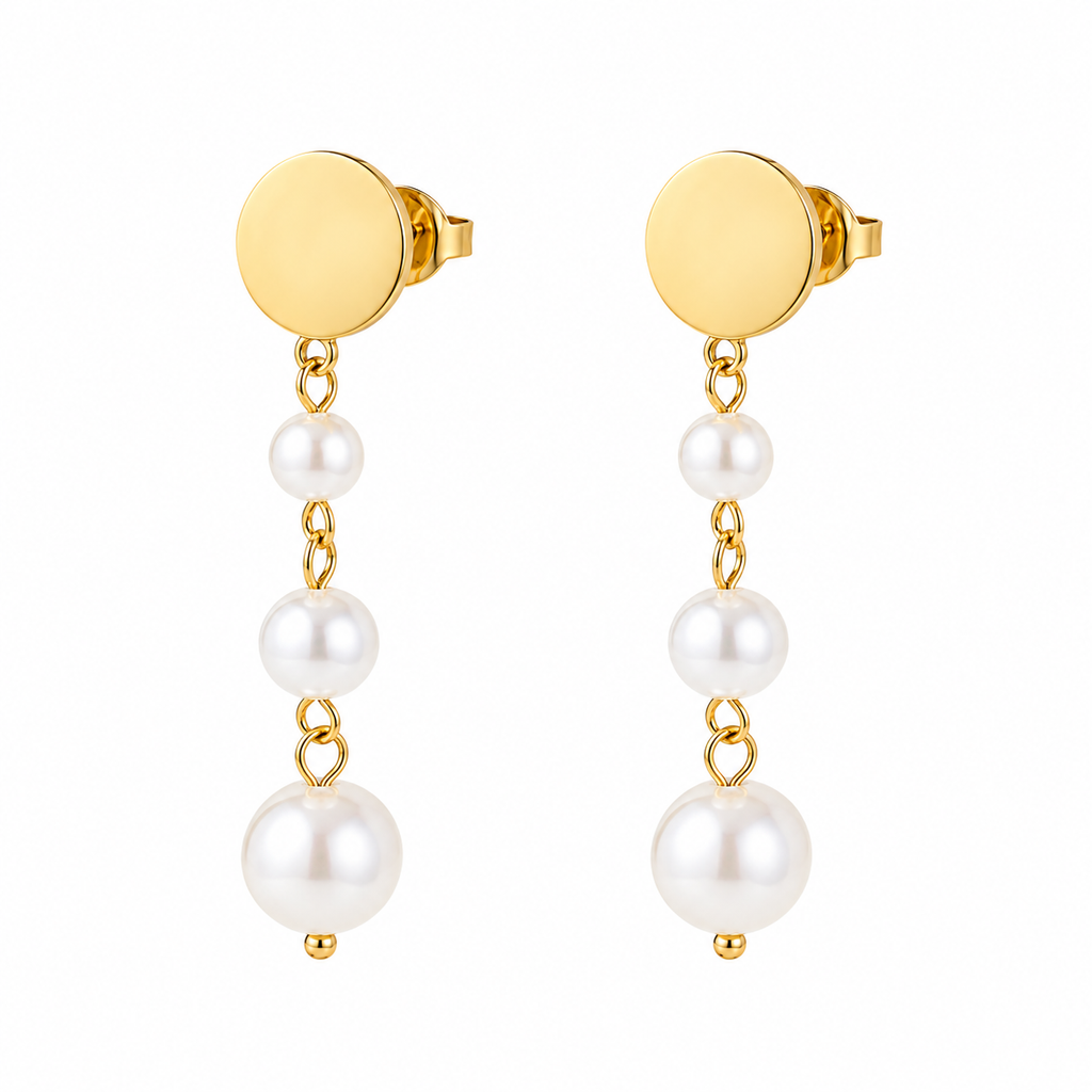Oorbellen Drie Parels – Goud Oorbellen