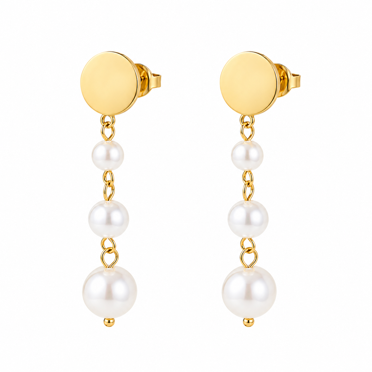 Oorbellen Drie Parels – Goud Oorbellen