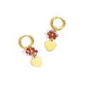 Oorbellen Flower Heart Burgundy oorbellen
