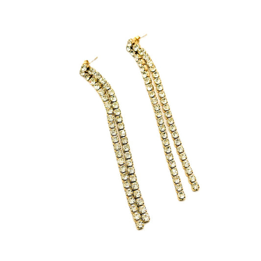 Oorbellen party strass - Goud oorbellen