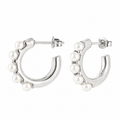 Oorbellen Pearl Hoops – Zilver Oorbellen