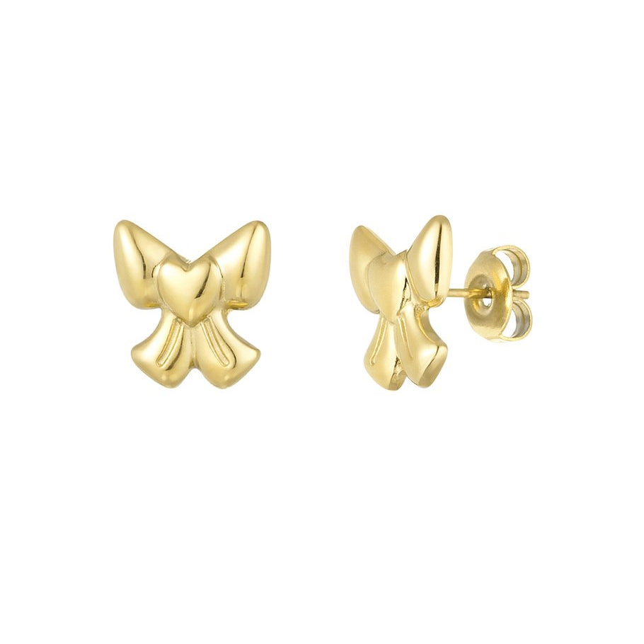 Oorbellen Strikje & Hartje Goud oorbellen