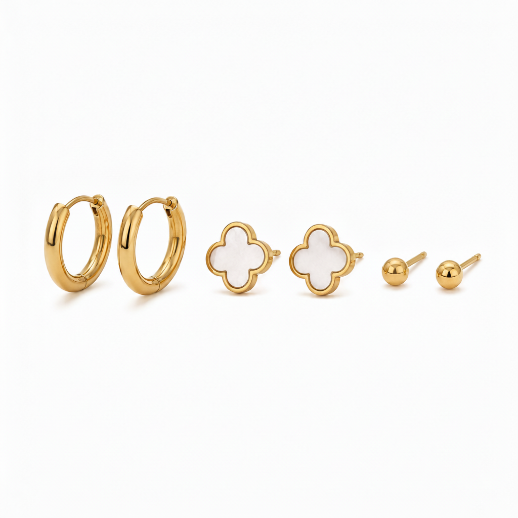 Oorbellen Set Goud | 3 Paar Oorbellen