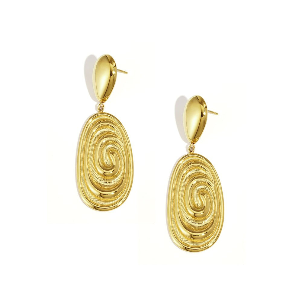 Oorbellen Statement Spiral Drops - Goud Oorbellen