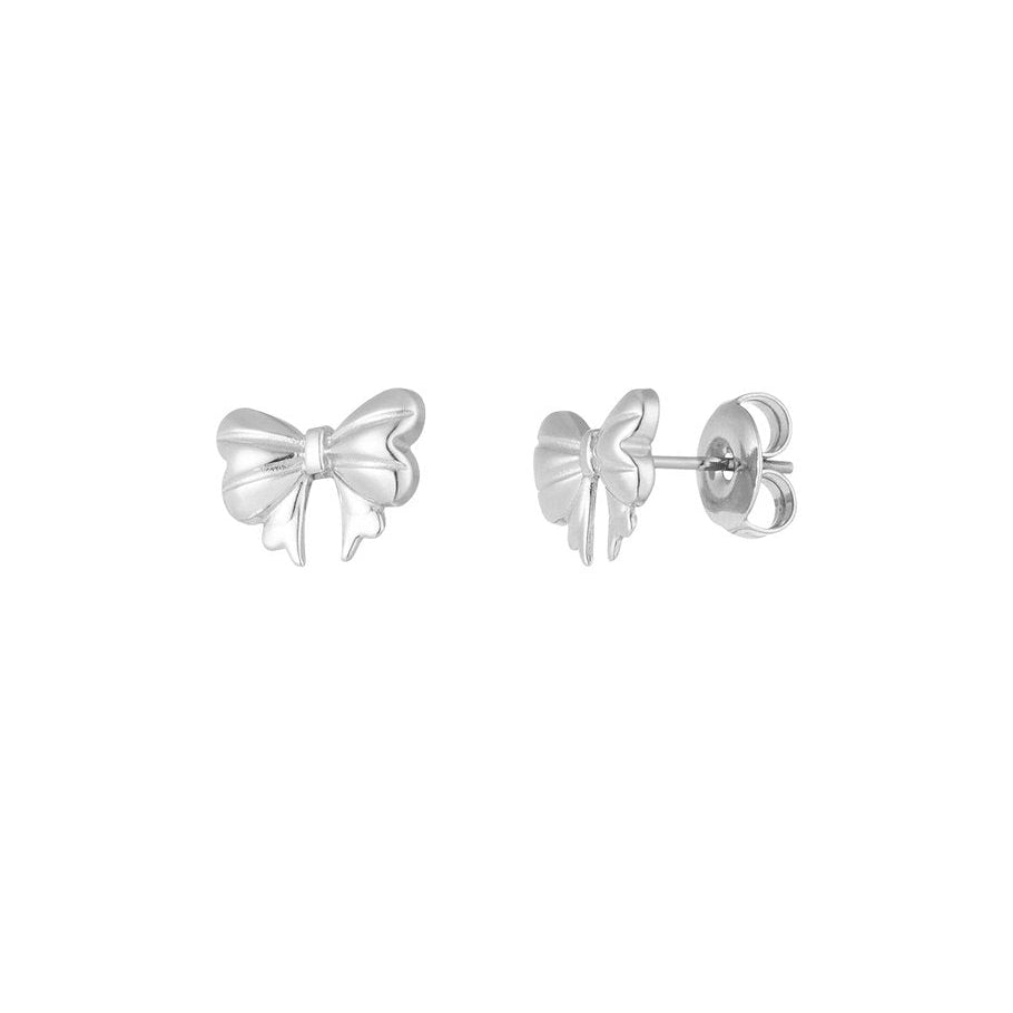 Oorbellen studs mini strikje - Zilver oorbellen