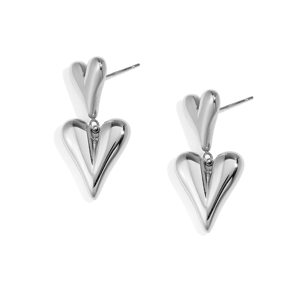 Oorbellen Two Hearts - Zilver Oorbellen