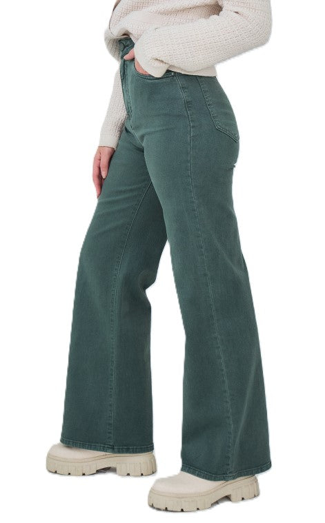 Jeans High Waisted Wide Leg - Kaki broeken