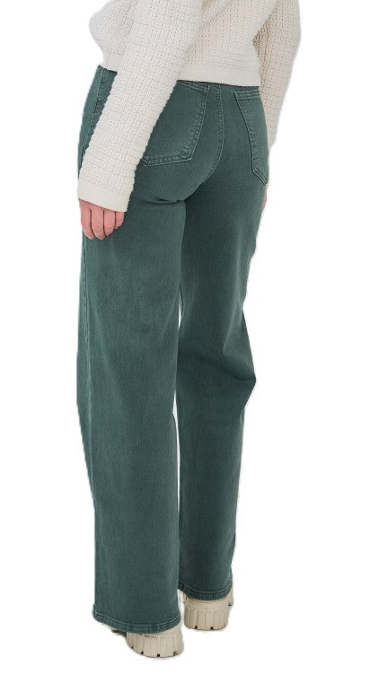 Jeans High Waisted Wide Leg - Kaki broeken