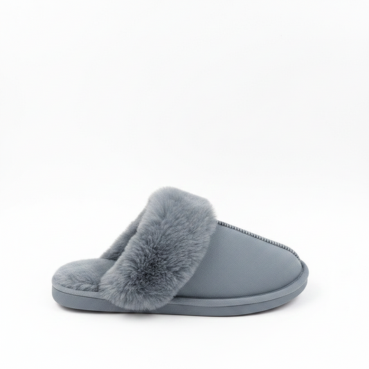 Grijze Slippers met Teddy schoenen