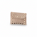 Suède Portemonnee met Studs Beige Portemonnees