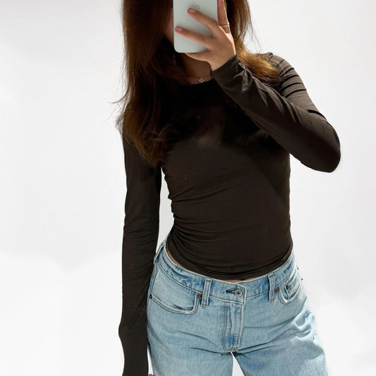 Longsleeve Top Donkerbruin Tops