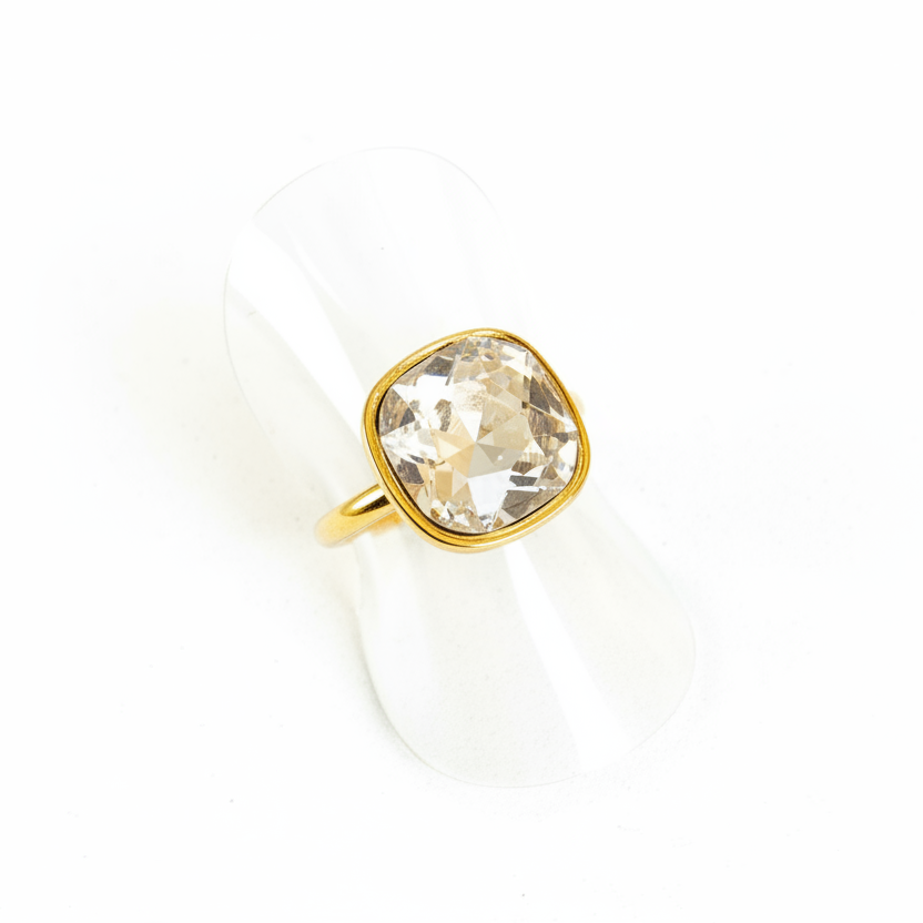 Ring Big Stone - Transparant