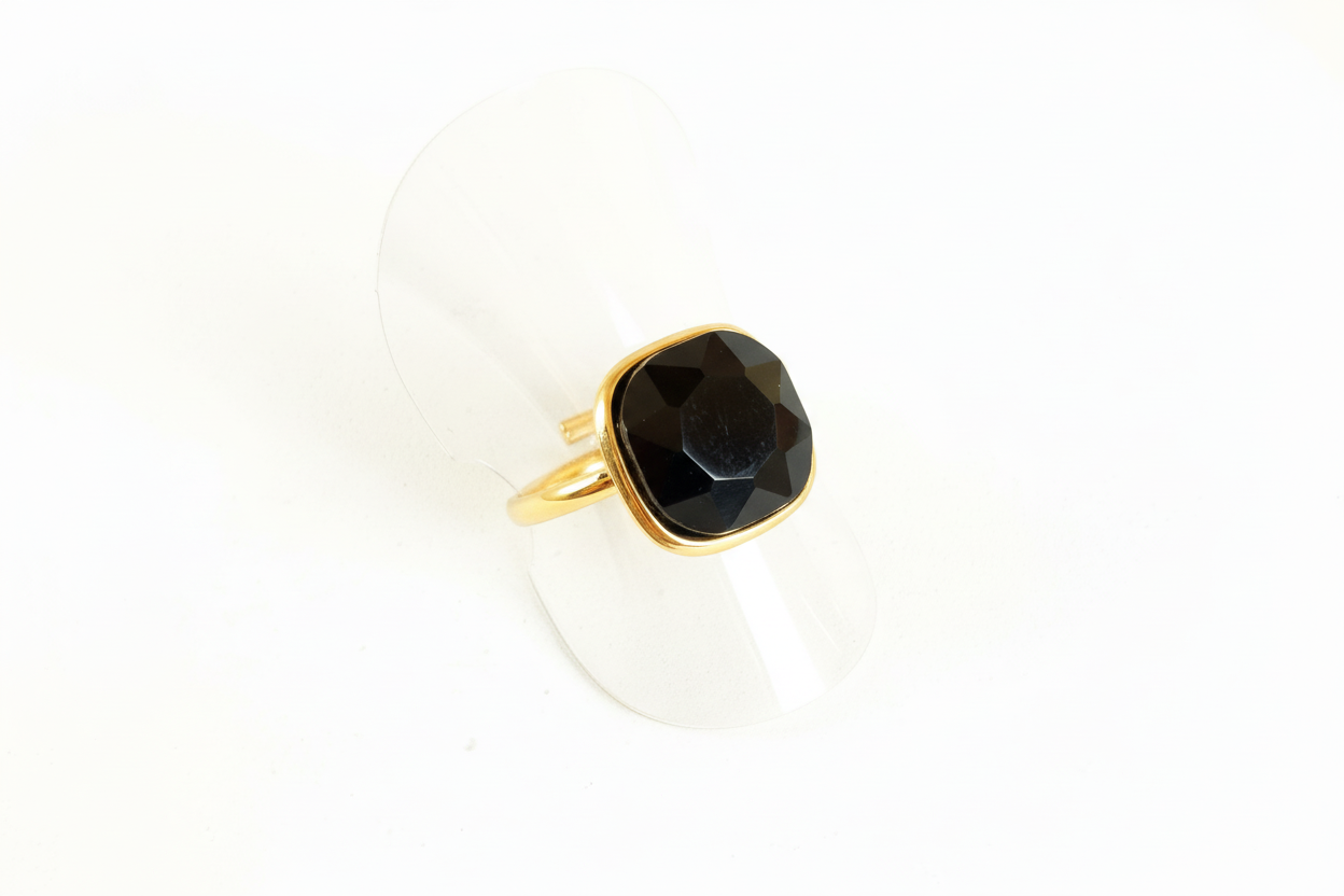 Ring Big Stone - Zwart Ring