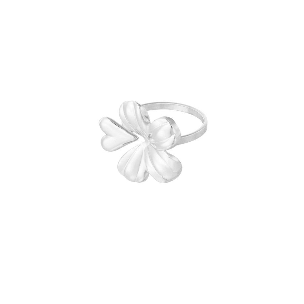 Ring Bloem Hart - Zilver ring