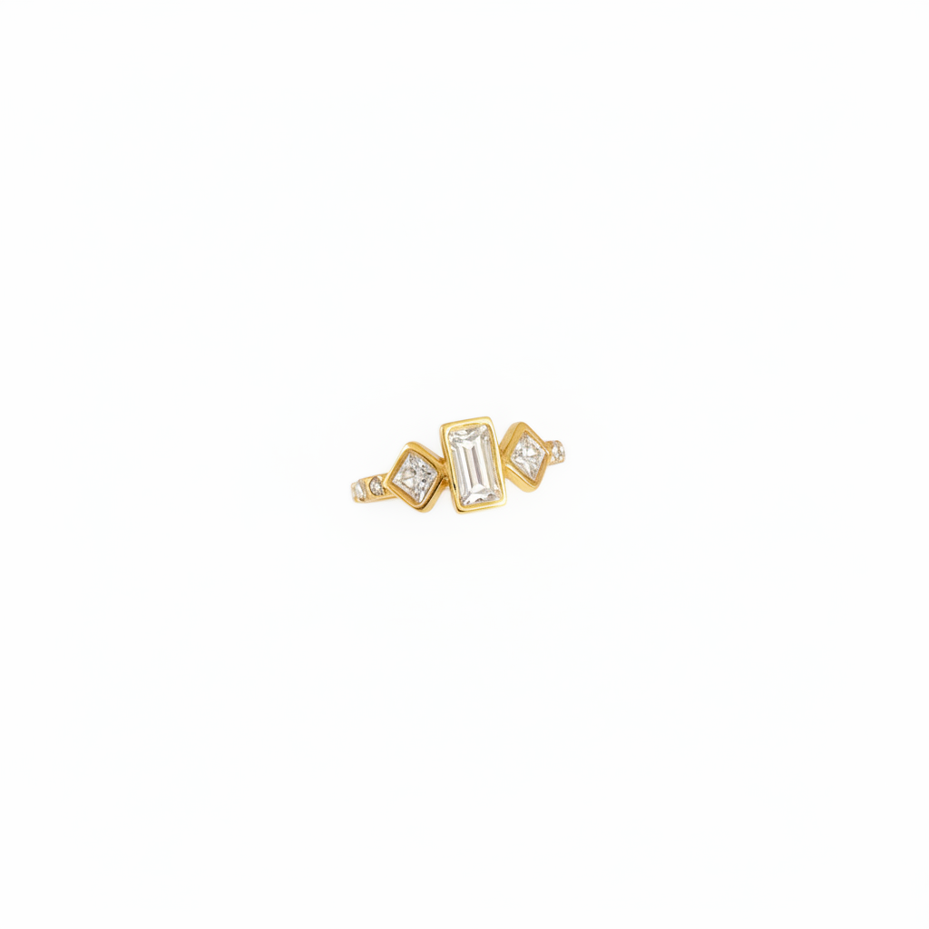 Ring Glitter Squares - Goud Ring