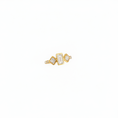 Ring Glitter Squares - Goud Ring