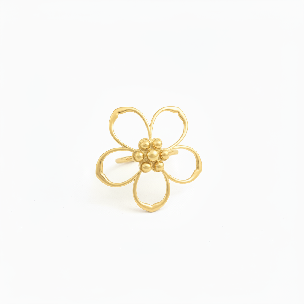 Ring Statement Flower - Goud Ring