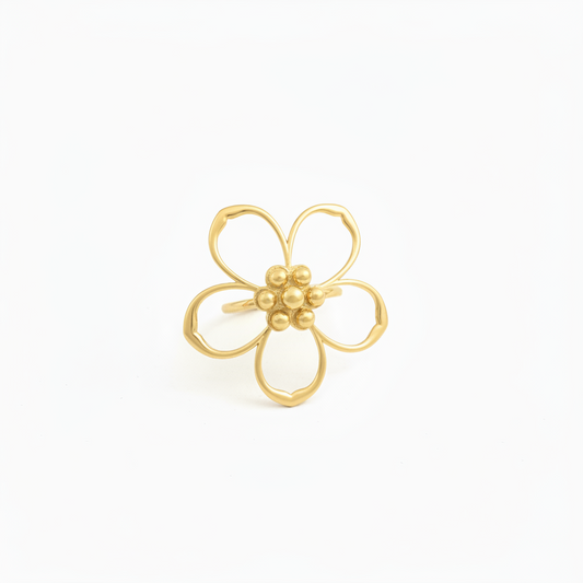 Ring Statement Flower - Goud Ring