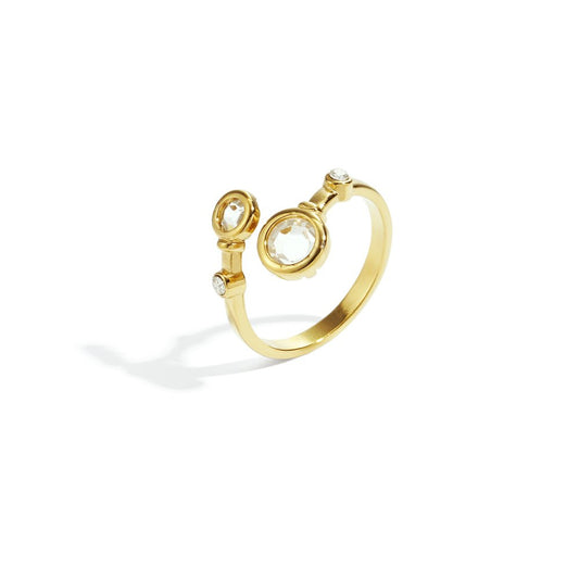 Ring Rhinestones - Goud Ring