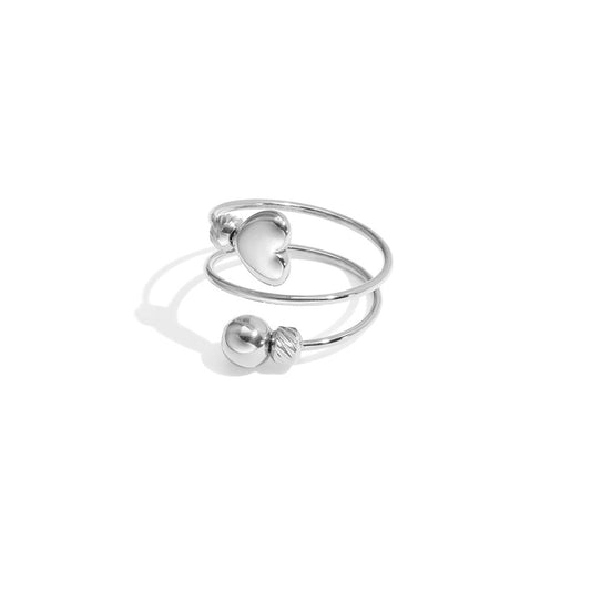 Ring Spiral Hart - Zilver Ring