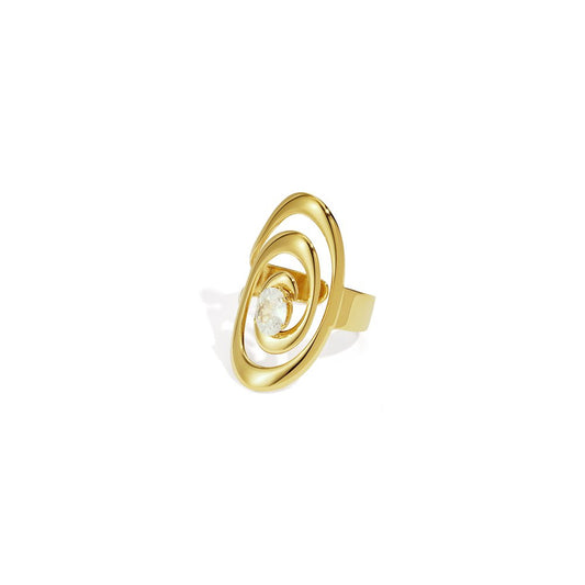 Ring Spiral Stone Goud ring
