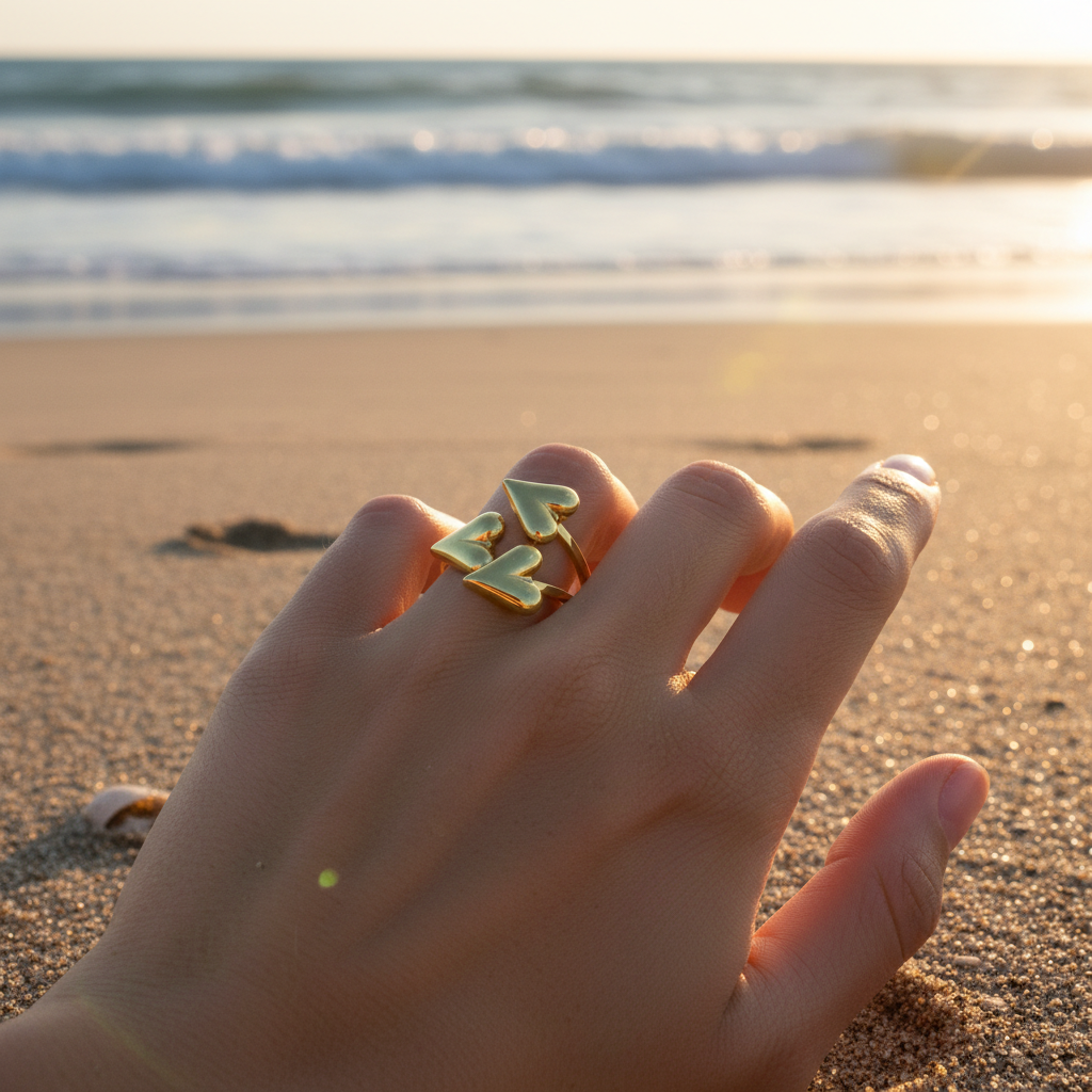 Ring Triple Hearts - Goud Ringen