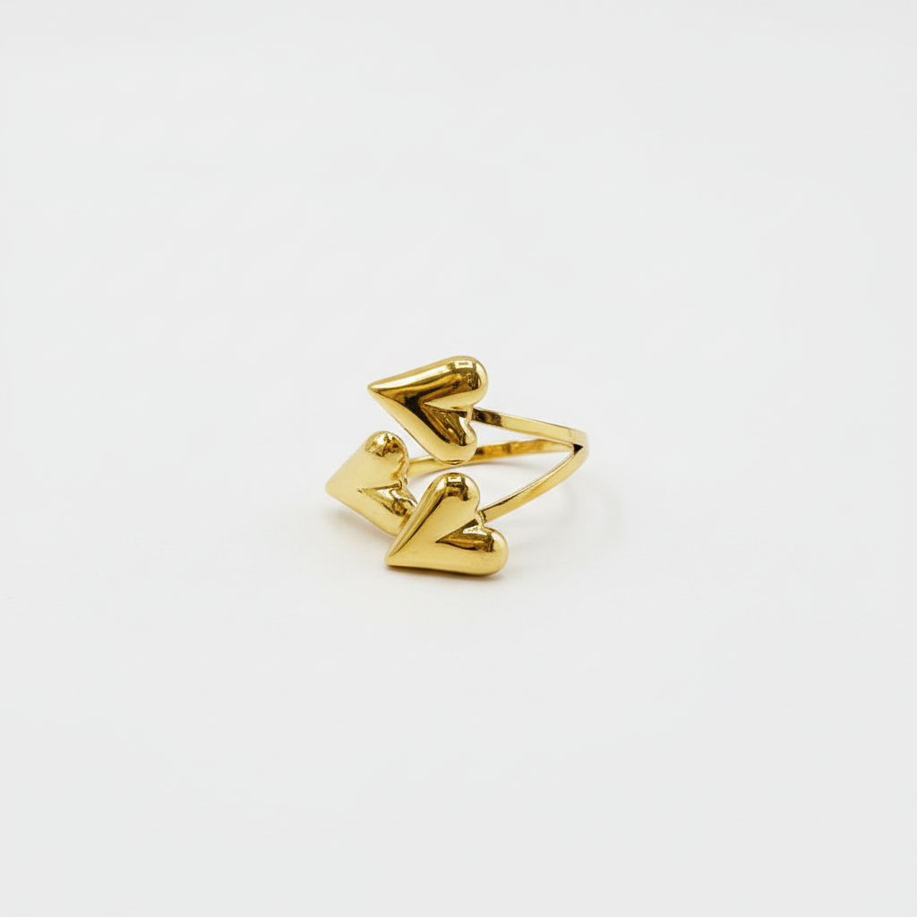 Ring Triple Hearts - Goud Ringen