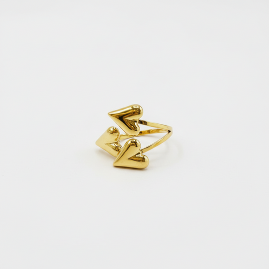 Ring Triple Hearts - Goud Ringen