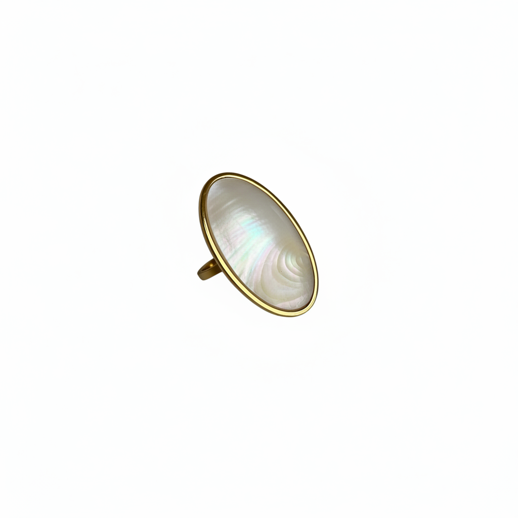 Ring Wit Ovaal - Goud ring